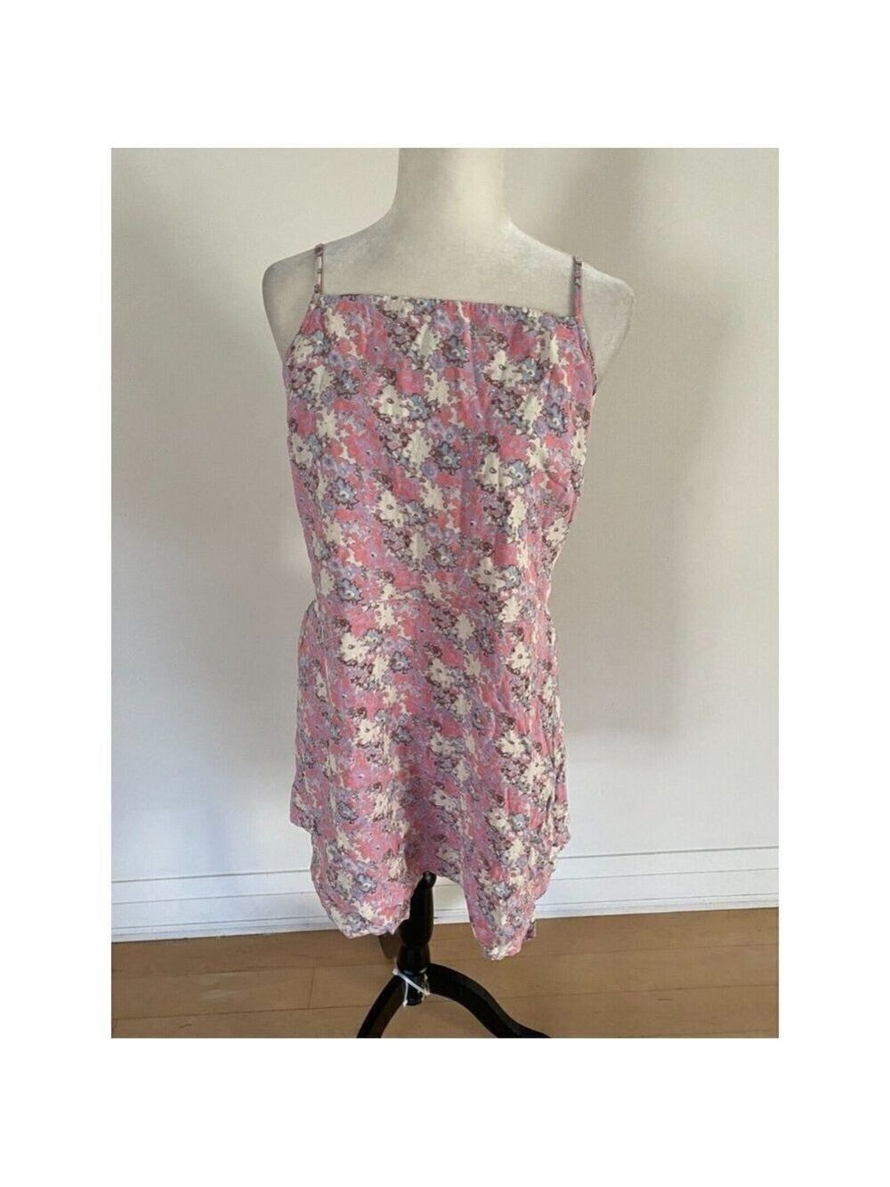Abound Women pink floral Dress BNWOT sz XLarge square neck spaghetti strap